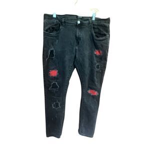 Track 23 Men’s distressed Skinny Fit Jeans Sz 42/32 Black